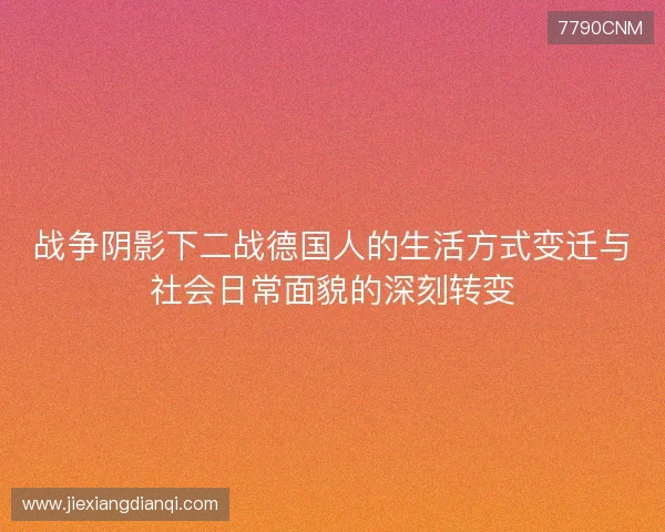 战争阴影下二战德国人的生活方式变迁与社会日常面貌的深刻转变 战争阴影下二战德国人的生活方式变迁与社会日常面貌的深刻转变