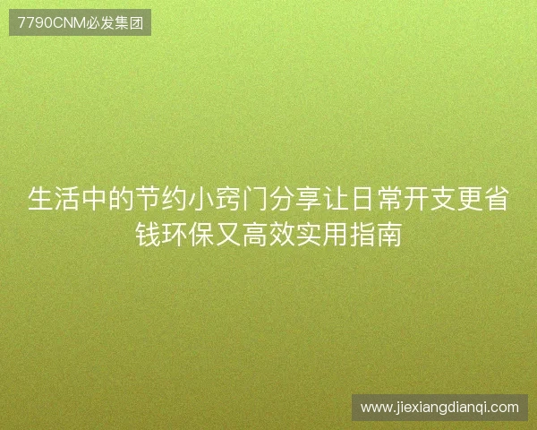 生活中的节约小窍门分享让日常开支更省钱环保又高效实用指南
